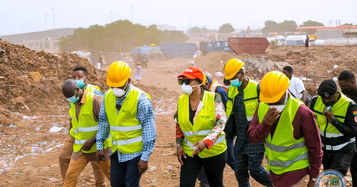 MINISTER HON. AHMED IBRAHIM INSPECTS KPONE LANDFILL SITE.