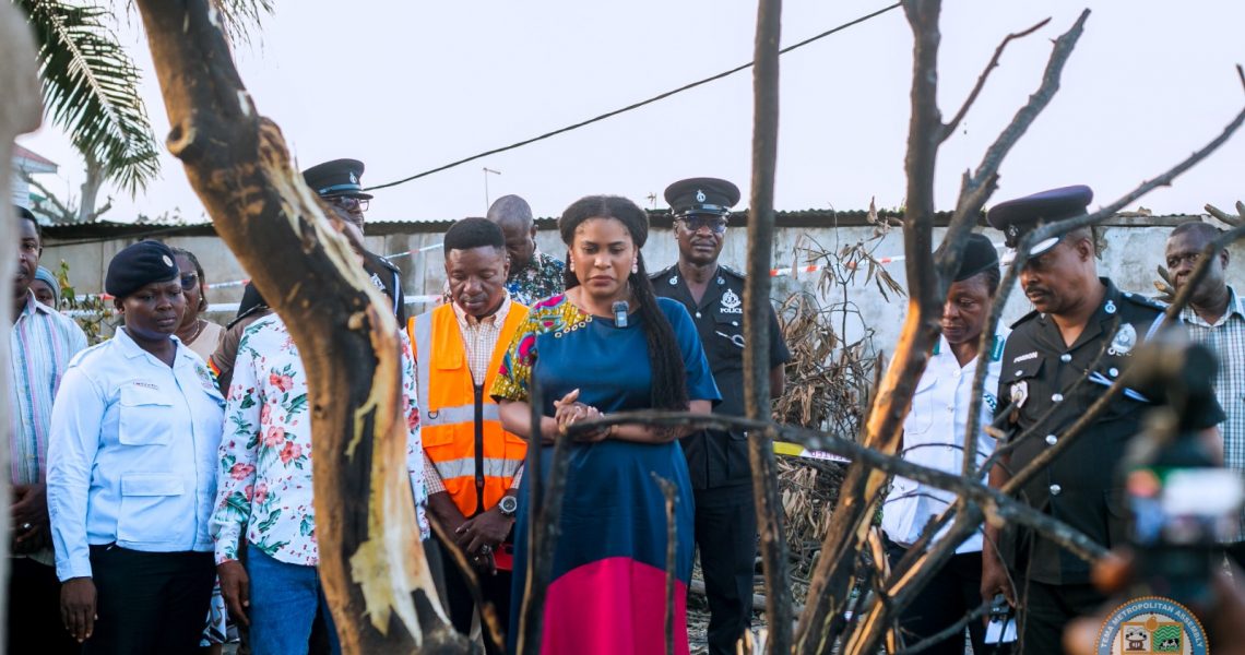MAYOR OBSERVES MOMENT OF SILENCE AT TEMA CRASH SITE.