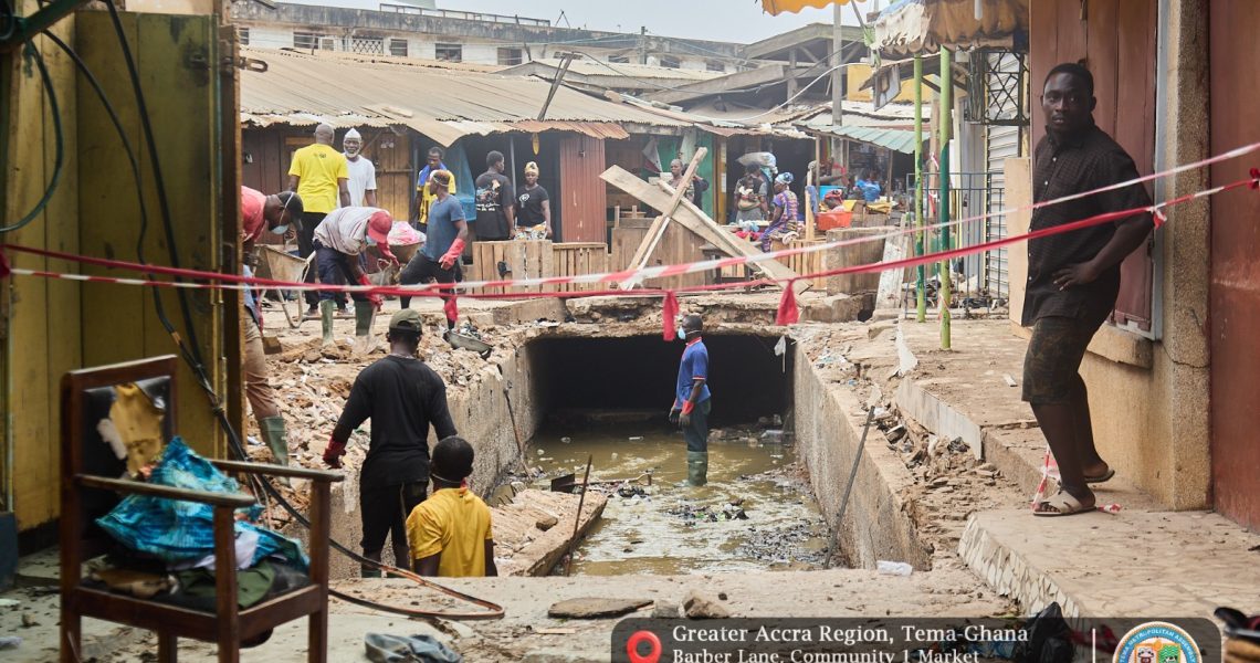WORK PROGRESSES ON RECONSTRUCTION OF COMMUNITY ONE MARKET DRAINS.
